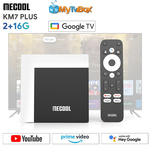 Tivi Box Mecool KM7 Plus Hệ Điều Hành Google TV 11 Chứng Chỉ Netflix
