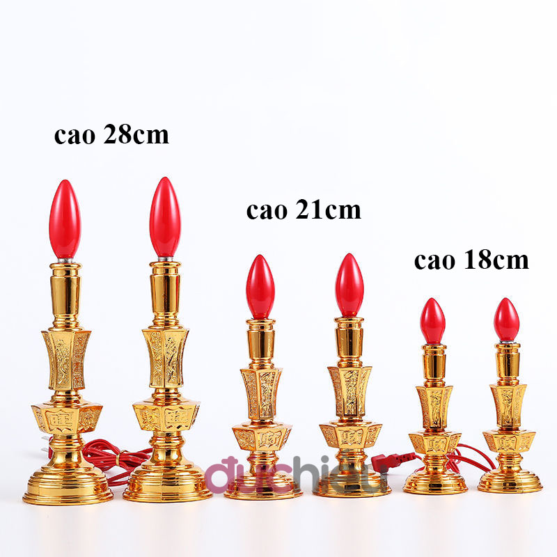 Đèn nến điện để bàn thờ hình lục giác thờ cúng Phật Quan Âm ông bà gia tiên đèn cầy điện thờ cúng - Đức Hiếu Shop