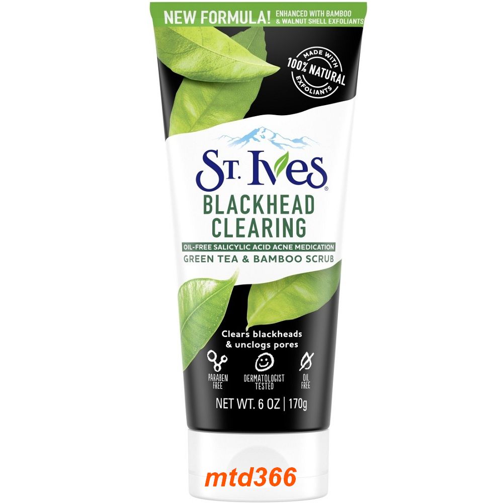 Sữa Rửa Mặt 170G St.ives Hương Trà Xanh Blackhead Clearing Chính Hãng.