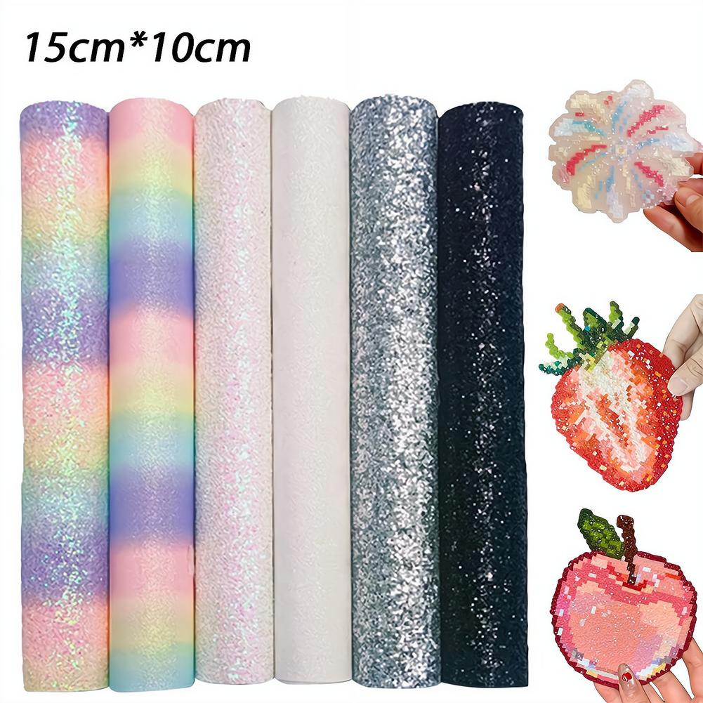6Pcs 15cm*10cm Vải Ủi Kim Tuyến Hạt Nhựa Ủi - Hạt Hama Beads - Phụ Kiện Hạt Nhựa Ủi - Hạt Đậu Thần Kỳ
