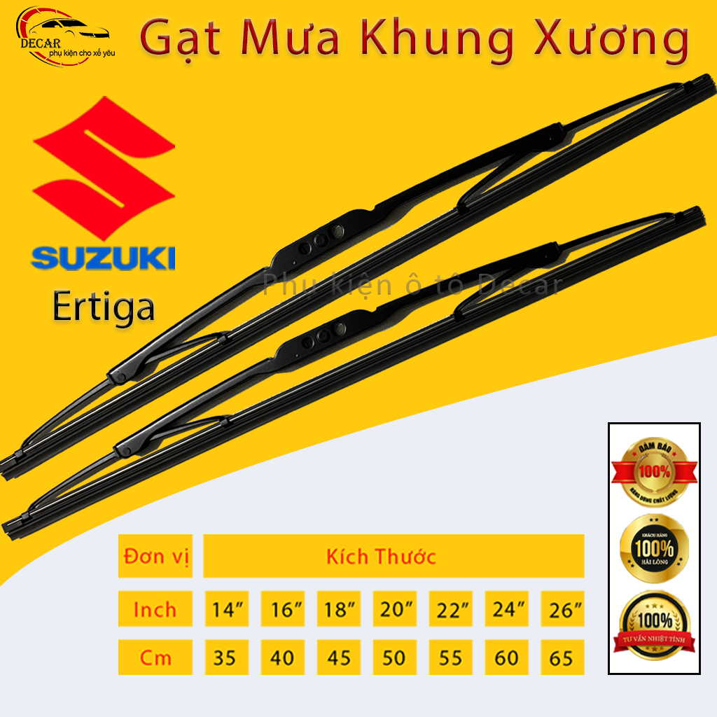 [SUZUKI ERTIGA] 1 Cặp cần gạt mưa khung xương chổi gạt mưa gạt kính xe oto thanh gạt nước mưa gạt nư