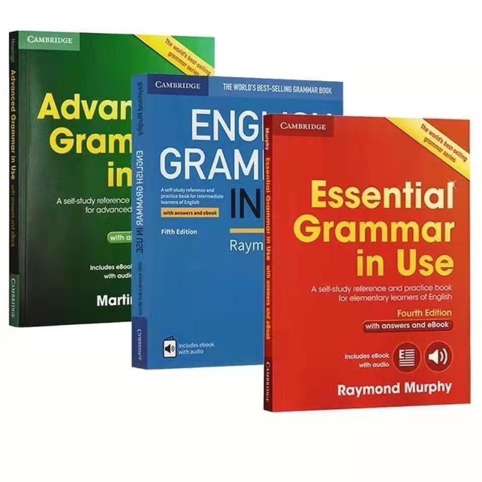 3Pcs/set The 4th Edition Cambridge English Grammar in Use Book Essential/Intermediate/Advanced Engli