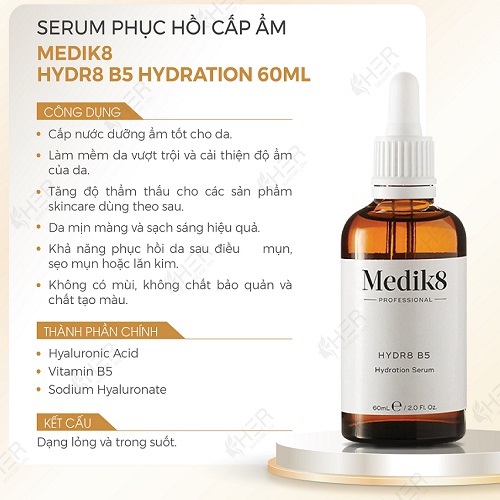 Medik8 Hydr8 B5 Hydration Serum Tinh chất Serum cấp ẩm phục hồi da dưỡng ẩm cấp nước 60ml - DuocmyphamDrAn