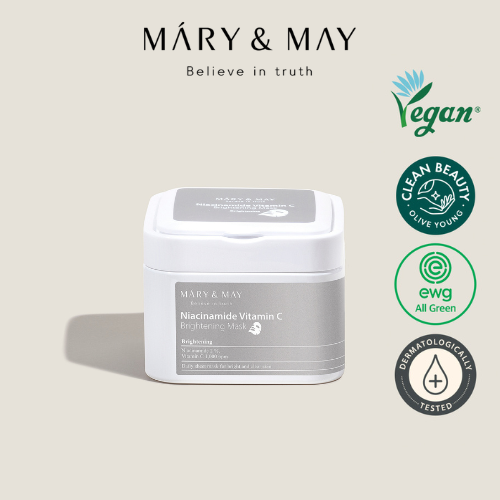Mặt Nạ Giấy Sáng Da Mary&May Niacinamide Vitamin C Brightening Mask (30 miếng)