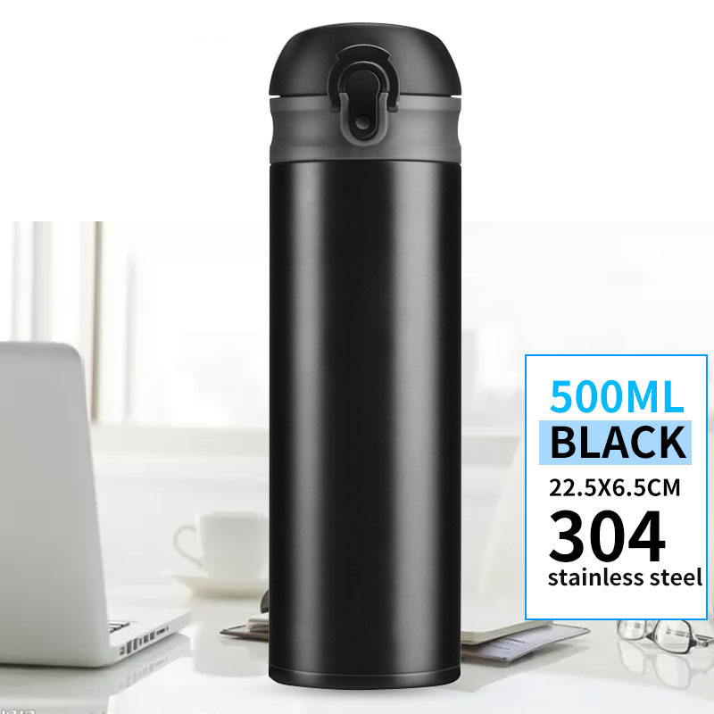 Bình giữ nhiệt Lock 500ml - Hàng chính hãng mở nắp một chạm chất liệu thép không gỉ trọng lượng nhẹ 