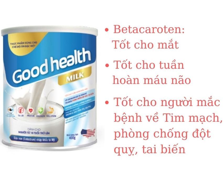 Sữa Goodhealth dành cho người mệt mỏi ốm ung thư sau phẫu thuật giúp tuần hoàn máu chống tai biến đột quỵtốt cho xương khớp