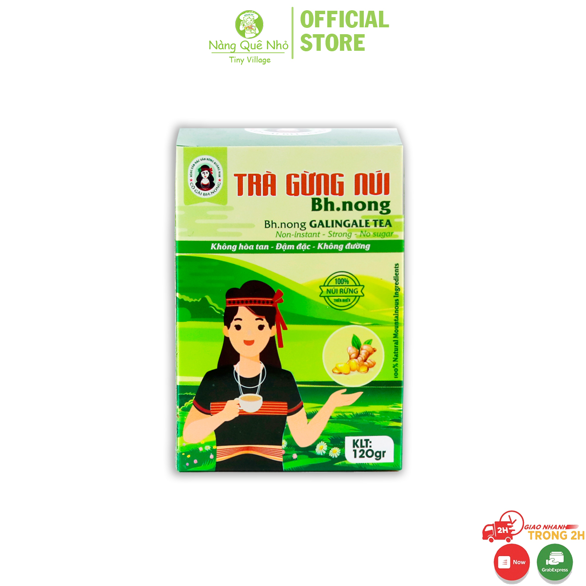 Trà Gừng Núi Cô Gái Bhnong 120Gr Tăng Cường Miễn Dịch Phòng Cảm