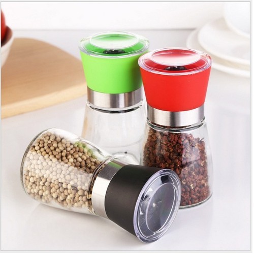 Lọ xay tiêu Cối xay tiêu cầm tay thủy tinh nắp chắc chắc tiện dụng và thông minh Dụng cụ xay tiêu th