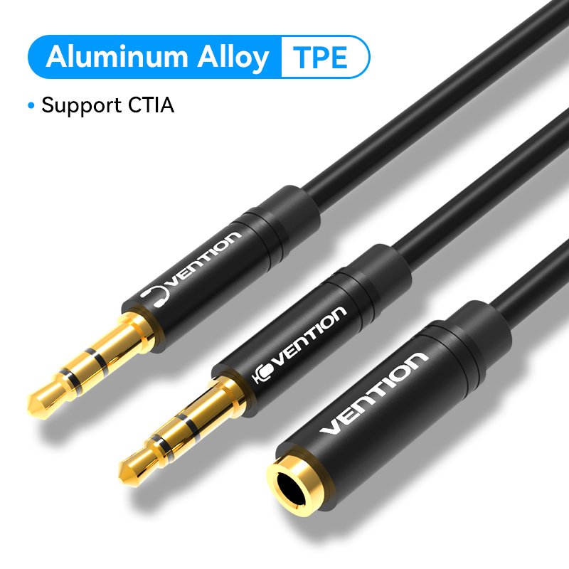 Vention Dây Audio Splitter âm thanh và Micro 3.5mm Adapter Extension Cable cho PC Laptop Computer ta
