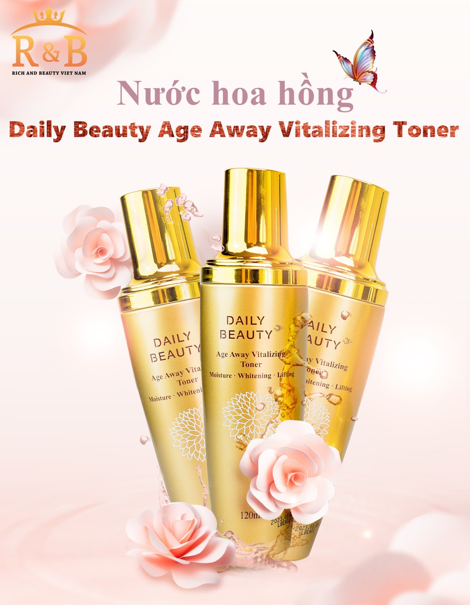 Nước Hoa Hồng Daily Beauty Age Away Vitalizing Toner Tặng 2 Miếng Mặt Nạ 163000Đ