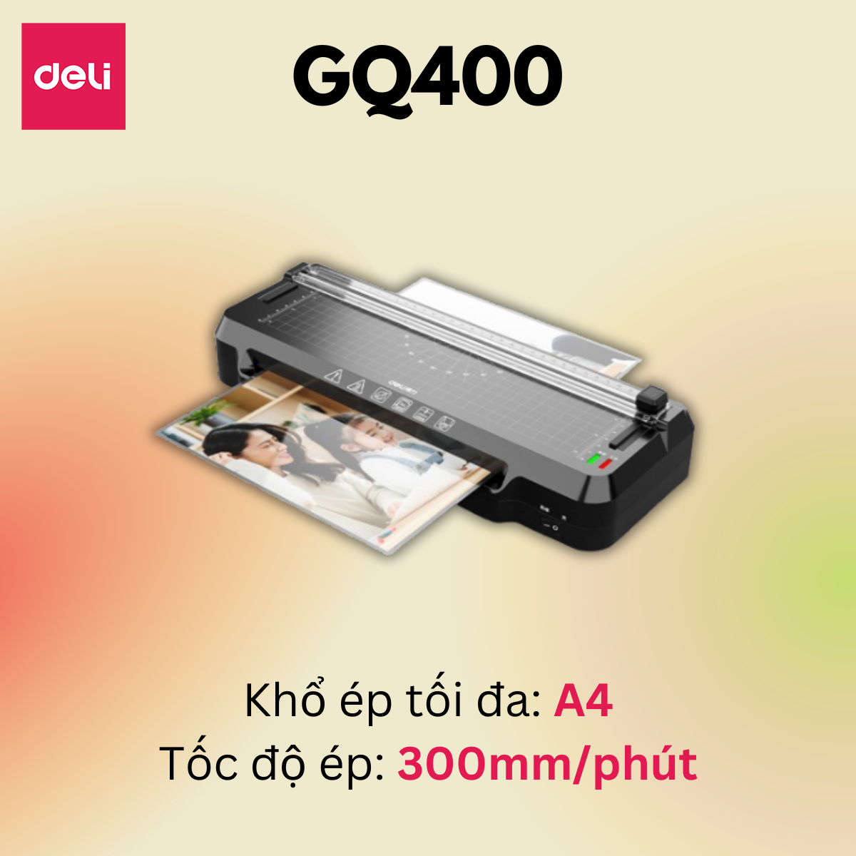 Máy Ép Plastic Khổ A4 Deli Chính Hãng Chuyên Dụng Mẫu Mới Họa Tiết Hoa Văn - Máy Ép Nhựa Dẻo Màng Ảnh Poster An Toàn Dễ Sử Dụng Máy Ép Bảo Vệ Lưu Trữ Tài Liệu Hình Ảnh Văn Phòng