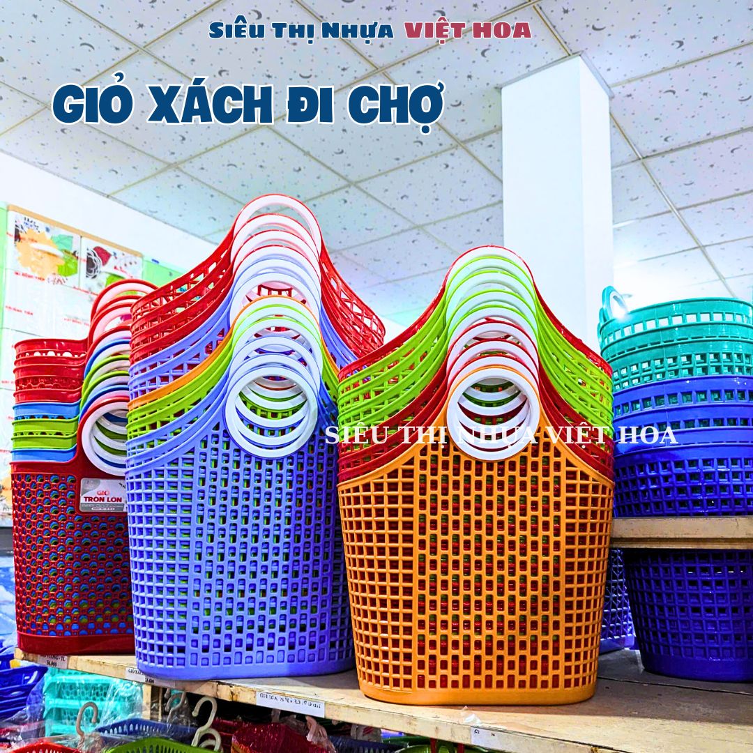 Giỏ Xách Đi Chợ Bằng Nhựa Nhiều Kích Cỡ Giỏ Xách Thái Giỏ Đi Chợ