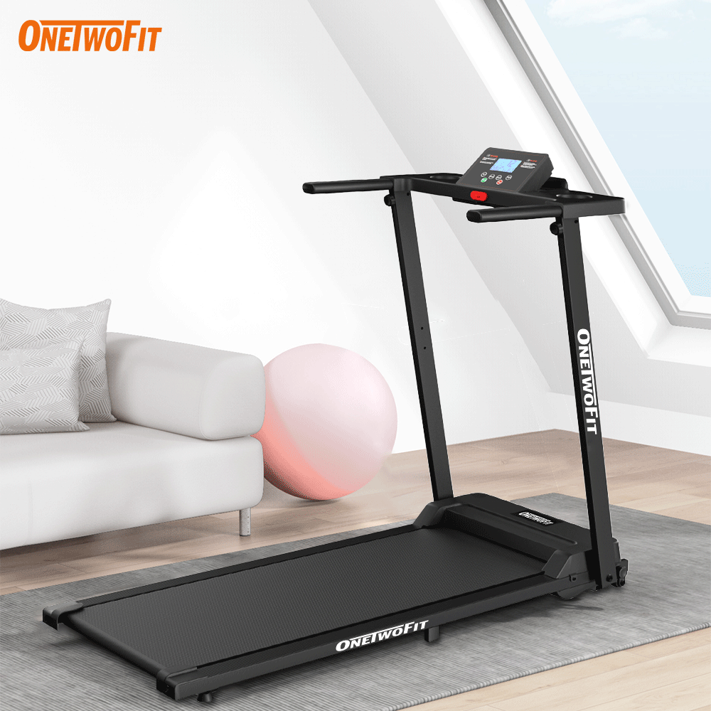 OneTwoFit Máy chạy bộ điện bản Treadmill Có thể gấp gọn yên tĩnh có thể phát nhạc