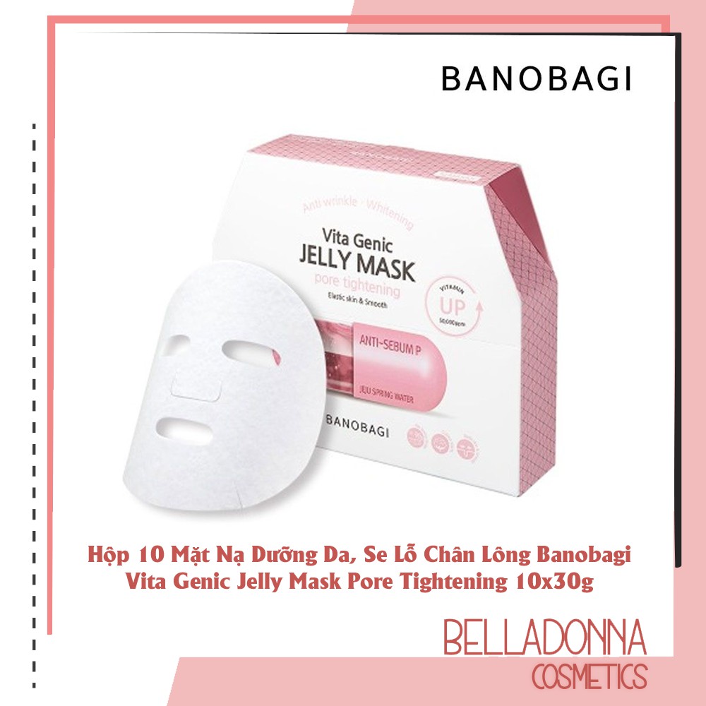 [Hcm]Hộp 10 Mặt Nạ Giấy Dưỡng Da Se Lỗ Chân Lông Banobagi Vita Genic Jelly Mask Pore Tightening 10 X 30G