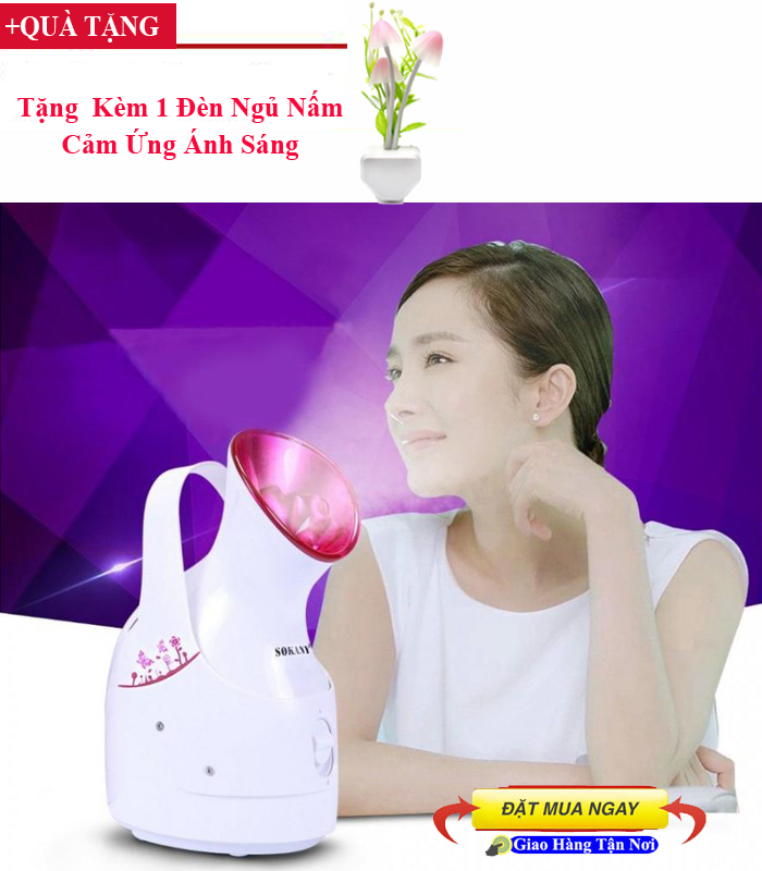 [ Hàng Xịn ] Ban May Xong Hoi Máy Xông Hơi Mặt Công Suất Lớn Phun Hơi Nước Nóng Và Tinh Dầu Cho Làn Da Sạch Sáng Mịn Cho Bạn Tự Tin Mỗi Ngày. Tặng Kèm 1 Đèn Nấm Cảm Ứng Ánh Sáng Thông Minh - Sale Off 45% Trong 3 Ngày!