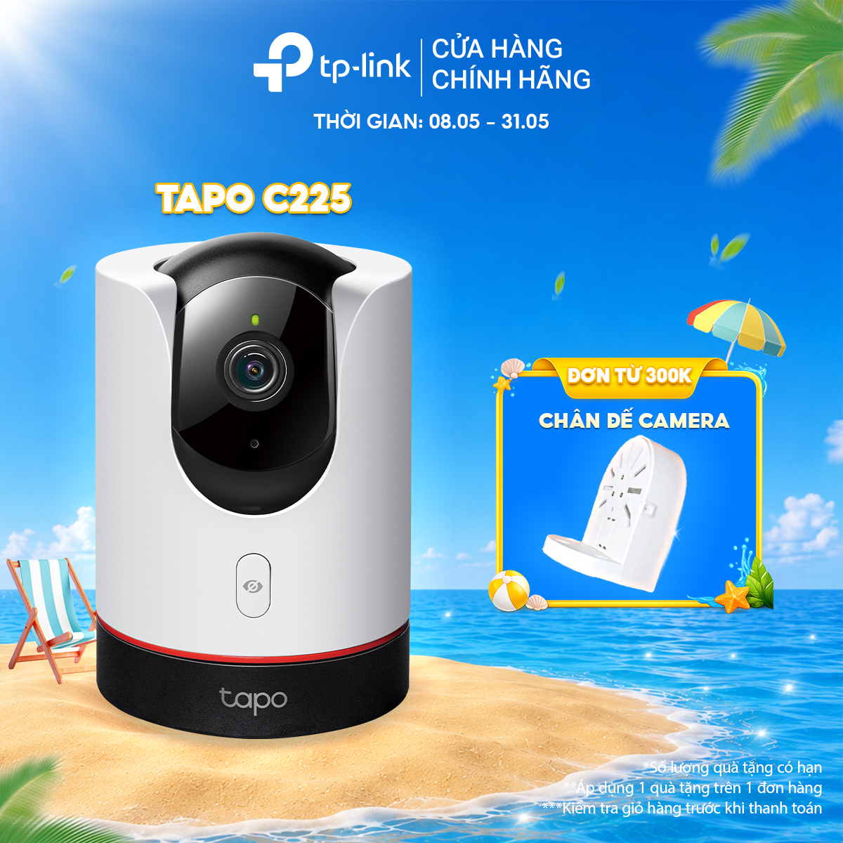 Camera IP Wifi Tapo C225 - Quay quét 360 độ, Phát hiện người và xe cộ