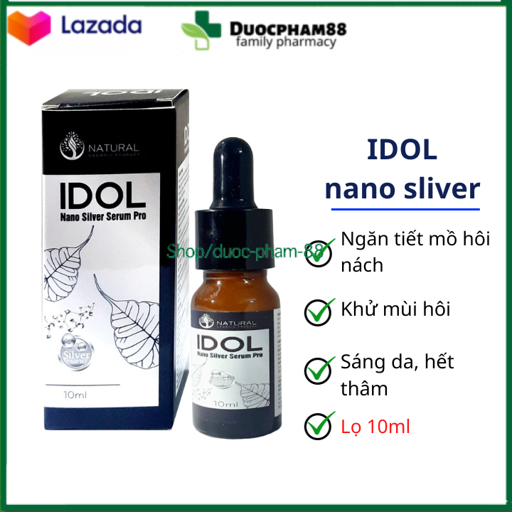 Nano Silver Serum Pro ngăn tiết mồ hôi nách bàn chân giúp khử mùi hiệu quả sáng da mờ thâm vùng nách