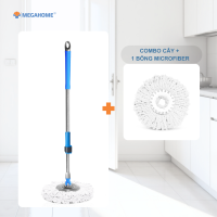Cây lau nhà X9 Megahome cây lau siêu nhẹ vắt cực khô thích hợp cho tất cả các bộ lau nhà 360 độ
