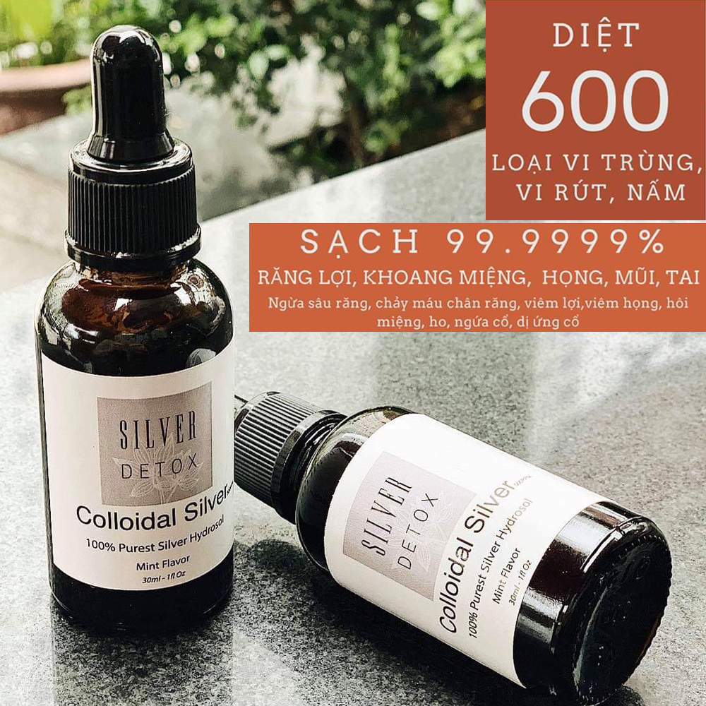 Dung Dịch Súc Miệng Keo Bạc - Nước Súc Miệng Hương Bạc Hà - Silver Detox Colloidal Silver - Thương Hiệu Tsw Skindetox