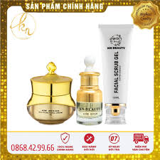 Bộ 3 Sản Phẩm Trắng Da Ngừa Mụn Kn Beauty Chuyên Sâu: Kem Dưỡng 25G + Serum 30Ml+ Tẩy Tế Bào Chết 120Ml (Tặng 2 Mặt Nạ Saffron)