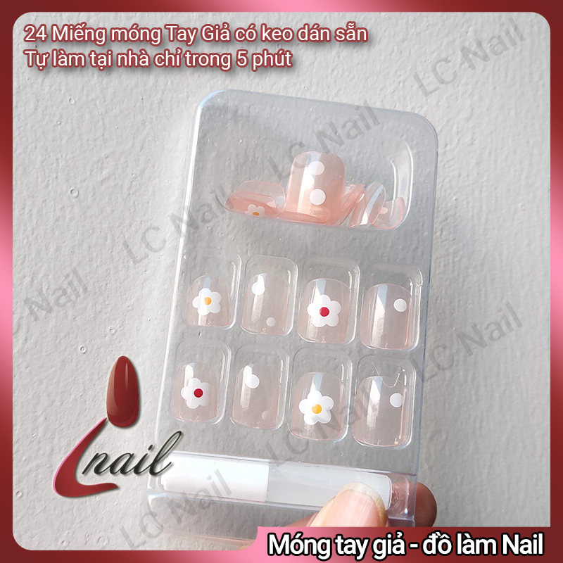 Móng Tay Giả Kèm Keo Lcr010 Hộp Nails 24 Miếng - Tự Làm Móng Trong 5 Phút Tại Nhà Giá Rẻ - Linh Cute Shop