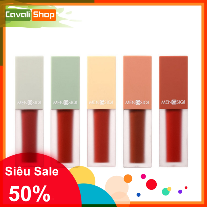 Set Son Kem Lì 5 Cây Mengsiqi Orchid Matte Lip - Cavali - Son Kem Lì Kháng Nước Tone Màu Thời Thượng