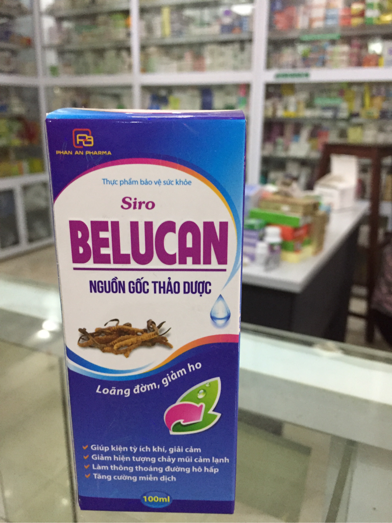 Siro ho Belucan loãng đờm giảm ho bổ phế tiêu đờm giải cảm Giảm hiện tượng chảy mũi cảm lạnh Làm thô