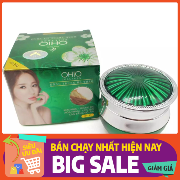 [Hcm]Kem Mụn - Trắng Da - Xóa Thâm - Cân Bằng Độ Ẩm Ohio Collagen - Đông Trùng Hạ Thảo 20G