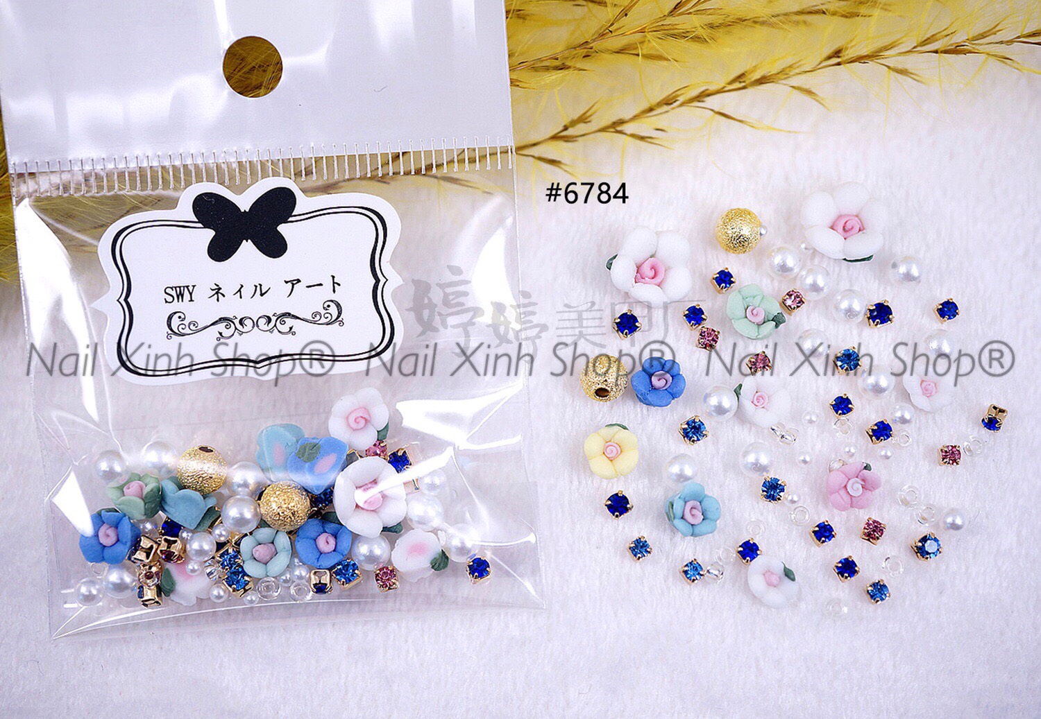 Túi mix đá nailhoachâu hạtcharm... phong cách Nhật phụ kiên nail cao cấp phụ kiện nail hot 2020