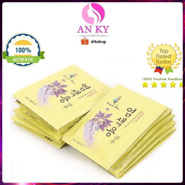 Combo 5 Gói Dầu Gội Đầu Dầu Xả Đen Tóc Sâm Hàn Quốc Beauty Star