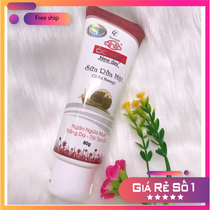 [HCM]Sữa rửa mặt ngăn ngừa mụn Dưỡng trắng Tái tạo da OHIO ỐC SÊN NEW DAY (80g) CHÍNH HÃNG