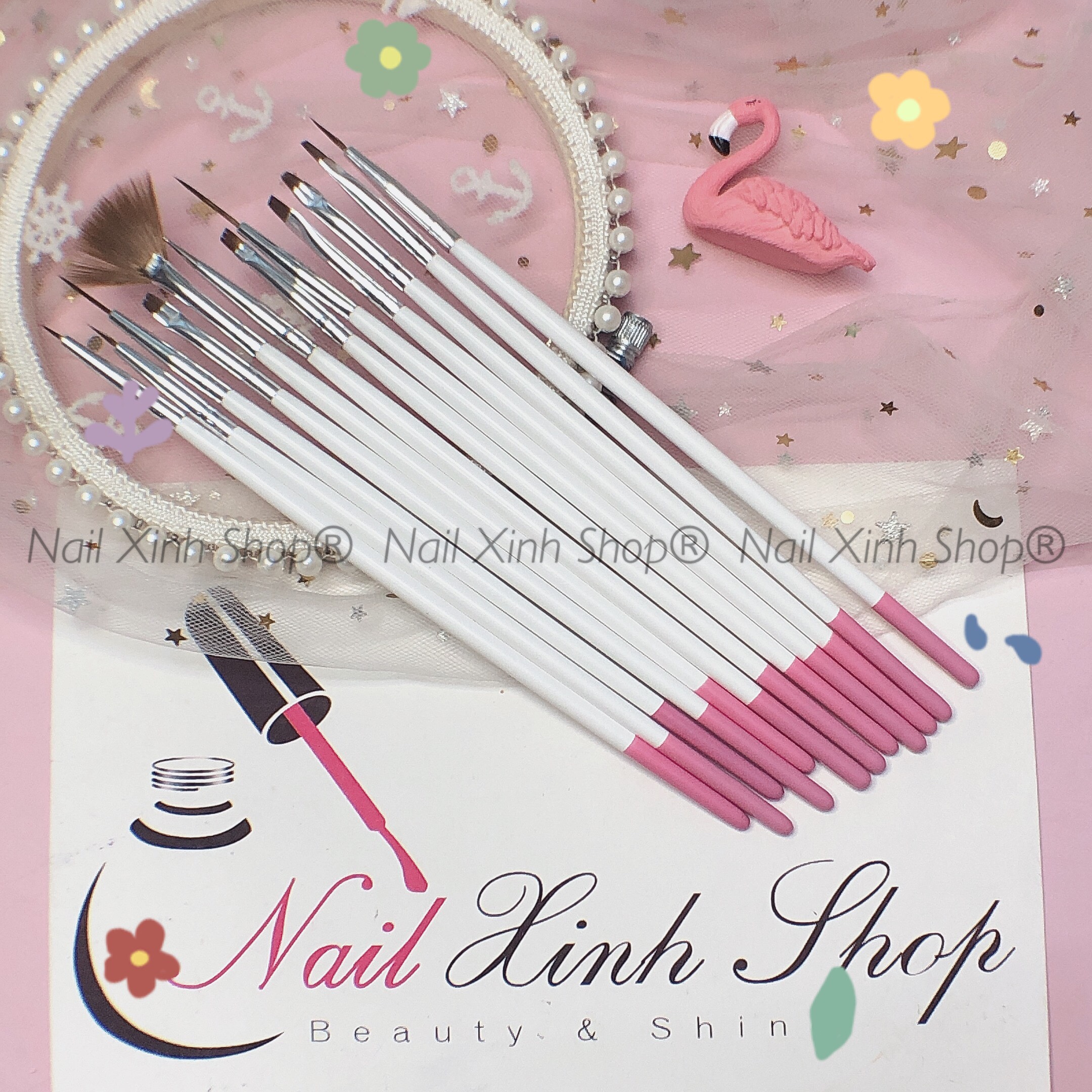 [Hcm]Set Cọ Vẽ Móng 12 Cây Vẽ Nail Chuyên Nghiệp Dụng Cụ Nail Chuên Dụng Nail Salon (Có Hướng Dẫn Sử Dụng)