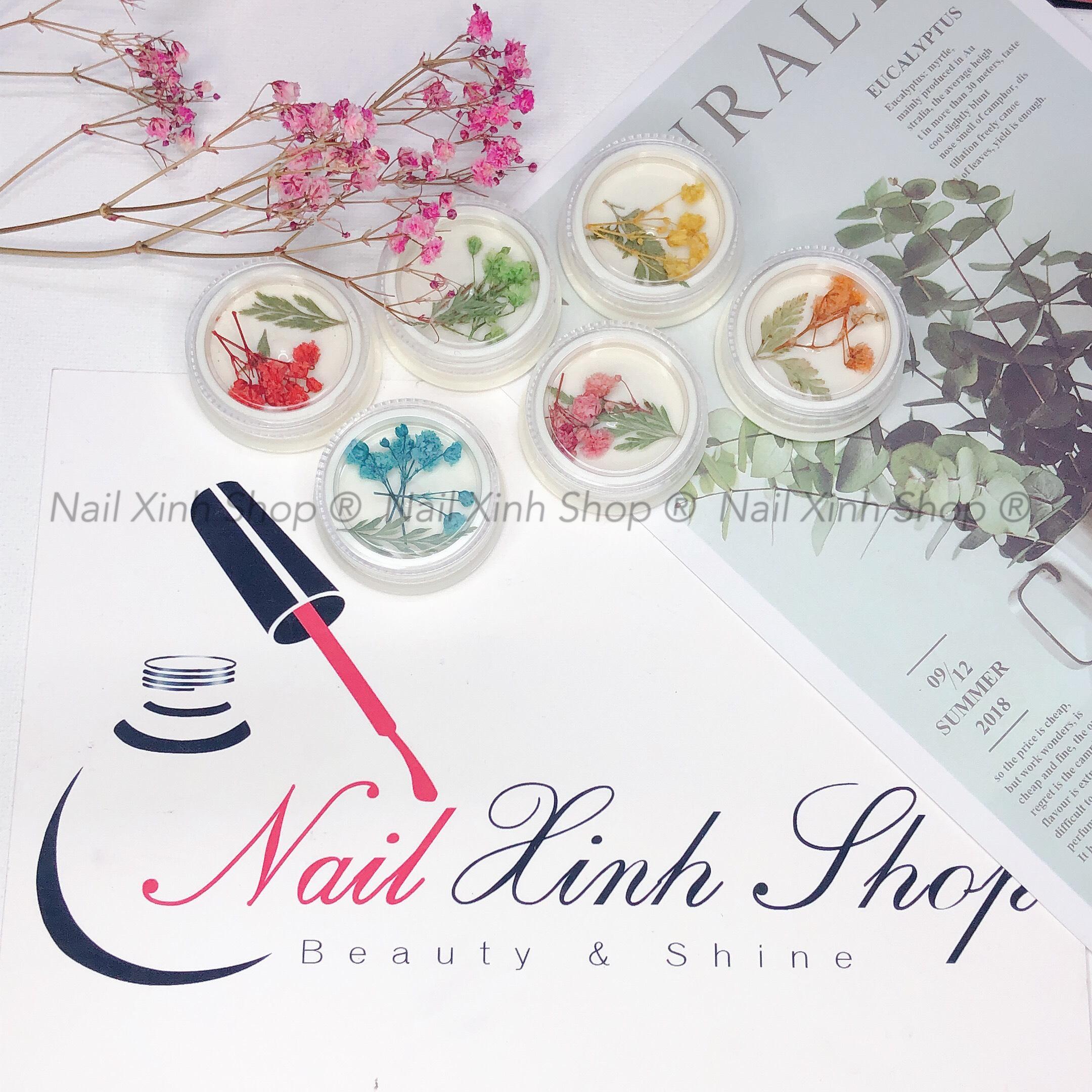 Hũ Hoa Lụa Chùm Hoa Khô Ẩn Gel Làm Móng Phụ Kiện Nail Đẹp Giúp Trang Trí Móng Thêm Xinh