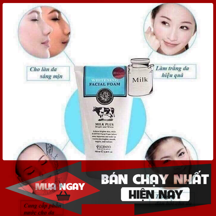 [HCM]Sữa Rửa Mặt Trắng Da Con Bò Milk Plus Whitening Q10 Facial Foam 100ml