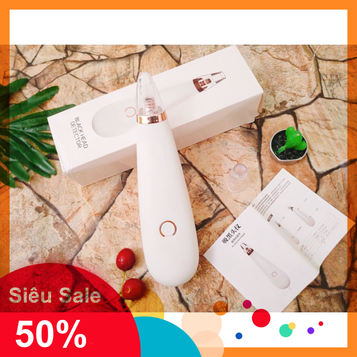 Máy hút mụn cầm tay Black Head cao cấp - Cavali - kèm 3 đầu hút sử dụng pin tiện lợi