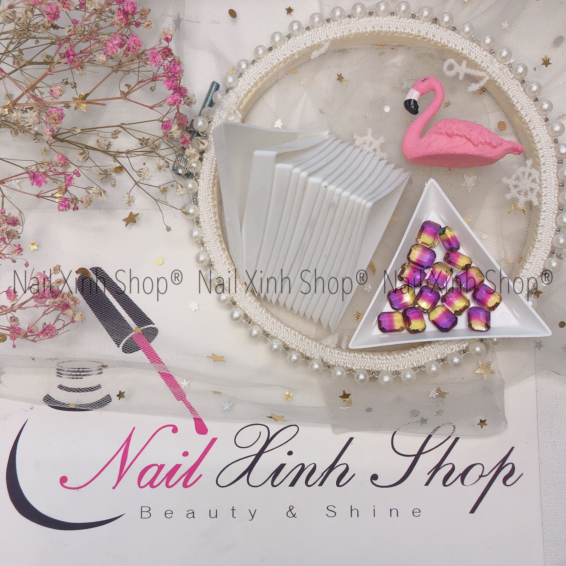 [Hcm]Set 3 Khay Nhựa Đựng Đá Nail Khay Tam Giác Đựng Đá Trang Trí Móng Phụ Kiện Nail Chuyên Dụng