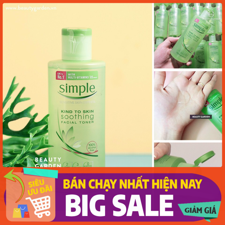 [Hcm]Nước Hoa Hồng Simple Soothing Facial Toner (200Ml) Dành Cho Mọi Loại Da