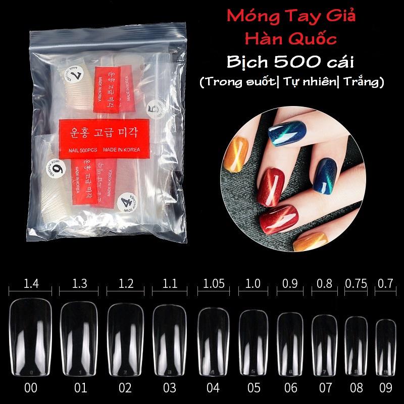 Móng tay giả Hàn Quốc (bịch 500 cái) phụ kiện làm nail cao cấp chuyên dụng nail salon