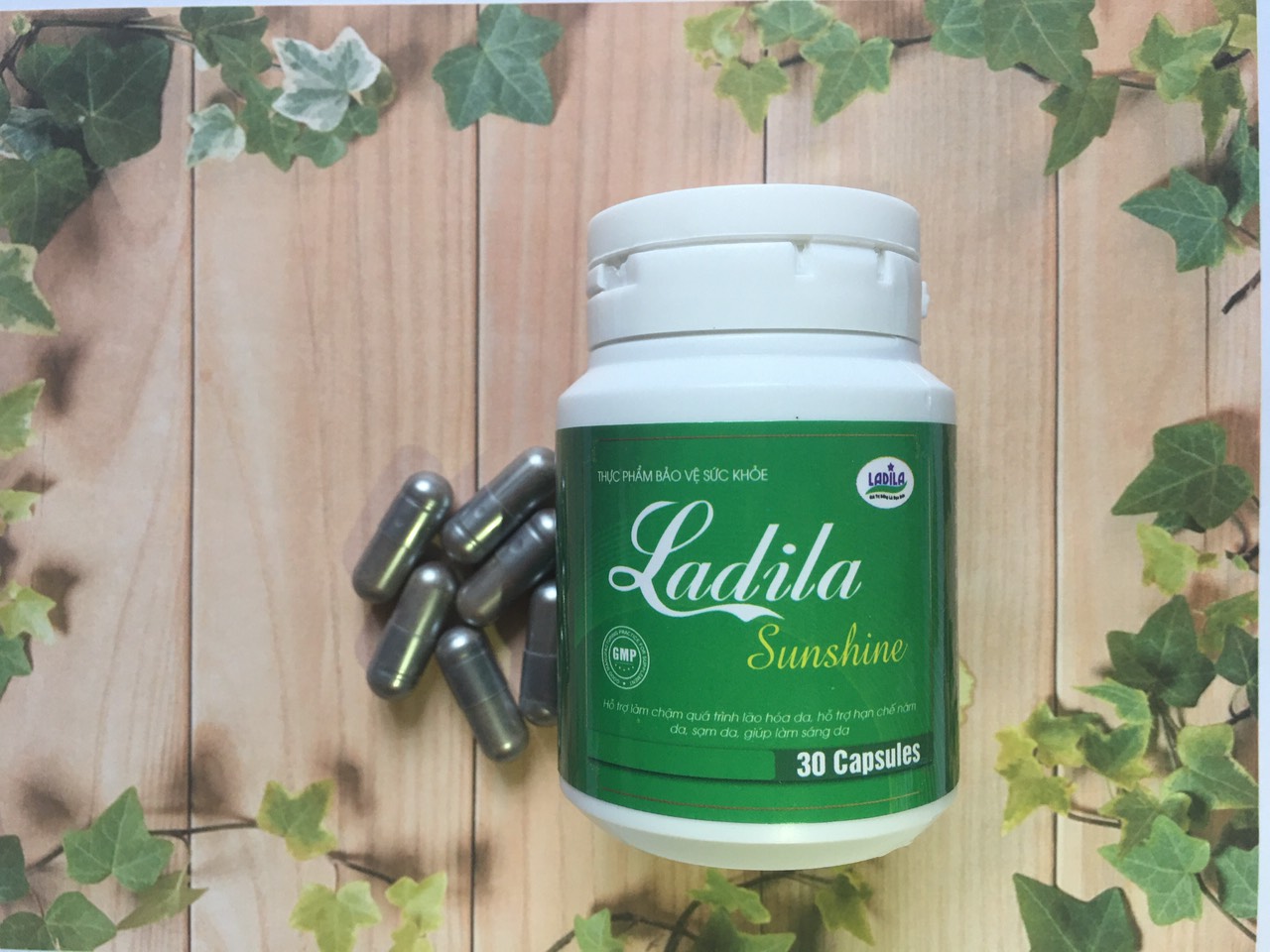 Free Ship – Ladila Sunshine – viên uống chống nắng trắng da toàn thân bảo vệ bạn tránh tia cực tím và giúp xoá nám sáng da thải độc – Nguồn gốc thiên nhiên không tác dụng phụ