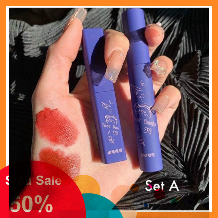 [TẶNG KÈM SON DƯỠNG MÔI] Set son Toot Dodo 2 cây son lì 1 son thỏi 1 son kem fullbox - CAVALI - Chất son mềm mịn không khô môi chống thấm nước