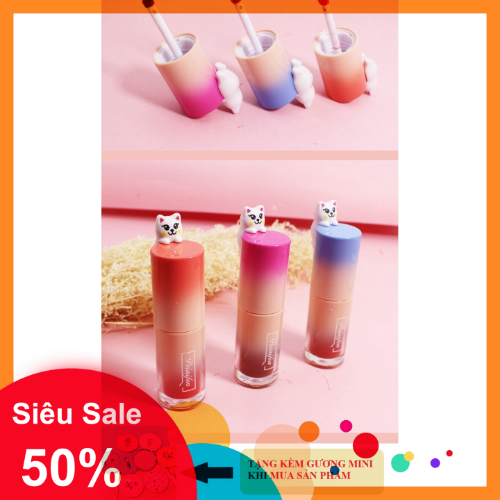 [TẶNG KÈM GƯƠNG] Set 3 son kem bóng lì Peinifen Kiss Me đầu mèo - Cavali - son kem lì lên màu cực chuẩn chống nước