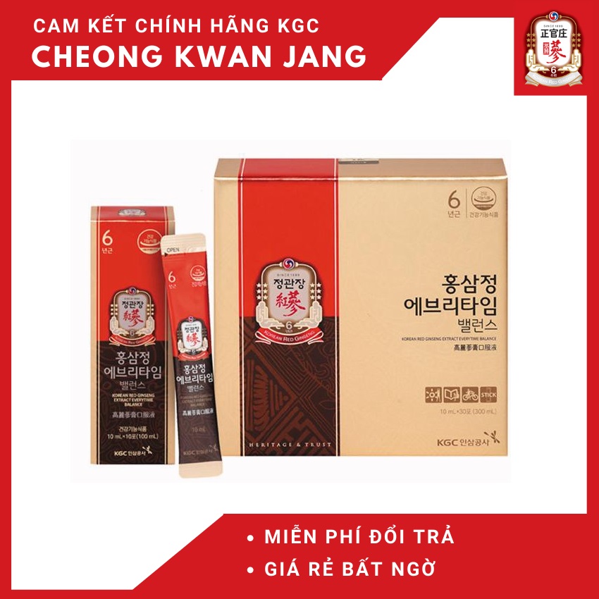 Nước hồng sâm Hàn Quốc Everytime Balance 30 gói x 10ml - Cheong Kwan Jang Kgc -8809535597632