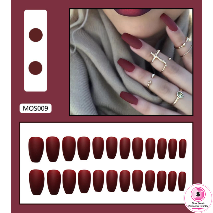 [HCM]Bộ 24 Móng Tay Giả Dài Siêu Hot Chống Nước Nhiều Màu Sắc Siêu Hot