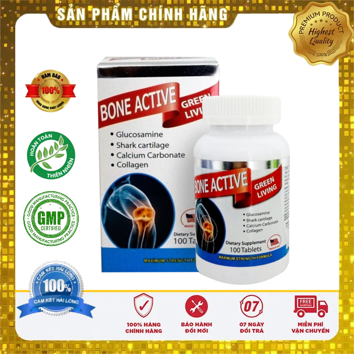 [Hcm]Viên Uống Bổ Trợ Xương Khớp Bone Active Từ Mỹ Giúp Tái Tạo Và Phục Hồi Mô Sụn Khớp Thích Hợp Cho Người Bị Thoái Hóa Khớp Đau Nhức Xương Khớp Đau Nhức Khớp Khi Chuyển Mùa - Tsshop