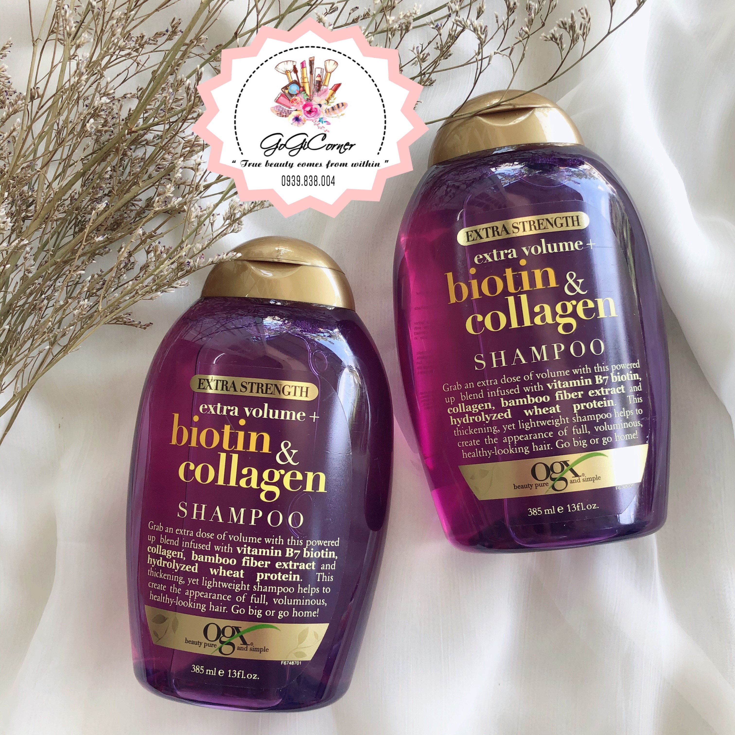 Dầu Gội Biotin & Collagen Ogx Shampoo Extra Strengh 385Ml