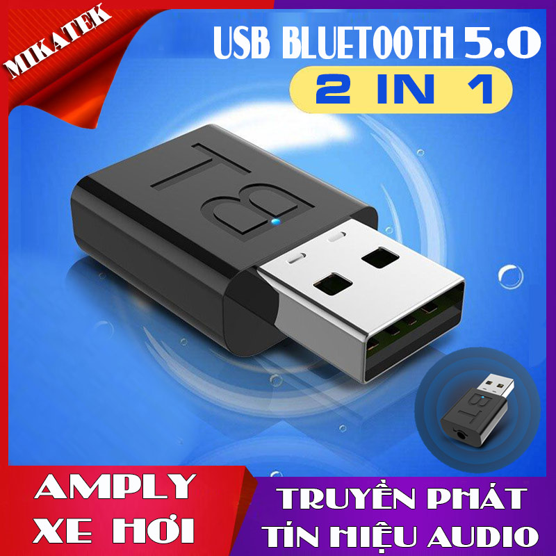 [HCM]USB Thu Phát Audio Bluetooth 5.0 Thu Phát Bluetooth 2 Trong 1 Cho Amply Loa Karaoke Tivi Xe Hơi cục phát bluetooth âm thanh thiết bị phát nhận âm thanh bluetooth thiết bị chuyển đổi âm thanh không dây bluetooth MIKATEK