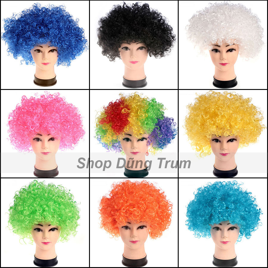 [Siêu Đẹp] Tóc Giả Tóc Hóa Trang Chú Hề Tóc Một Màu Nhiều Màu