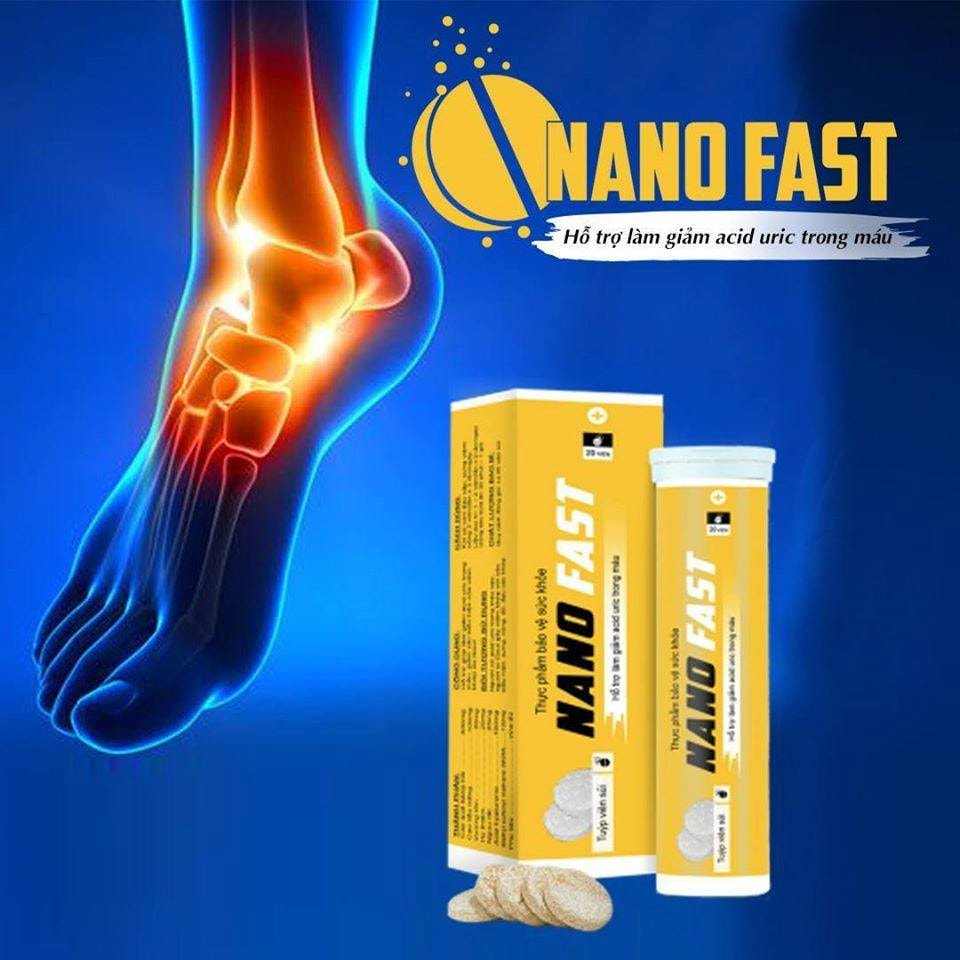 [Hcm]Nano Fast - Viên Sủi Tiêu Gout Thảo Dược - Hộp 20 Viên Sủi