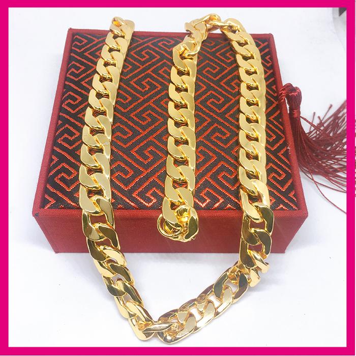 Dây Chuyền HIPHOP Mạ Vàng 18k siêu to Vòng Cổ Nam Phong Cách Dây chuyền nam bạc Thái phong cách MS00