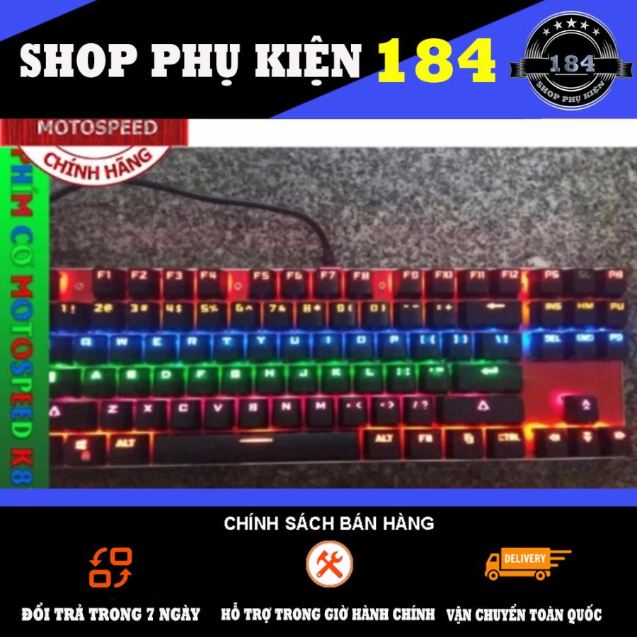 Bàn Phím Cơ Motospeed K87 Tkl Led Blacklight Rainbow Gaming Keyboard
